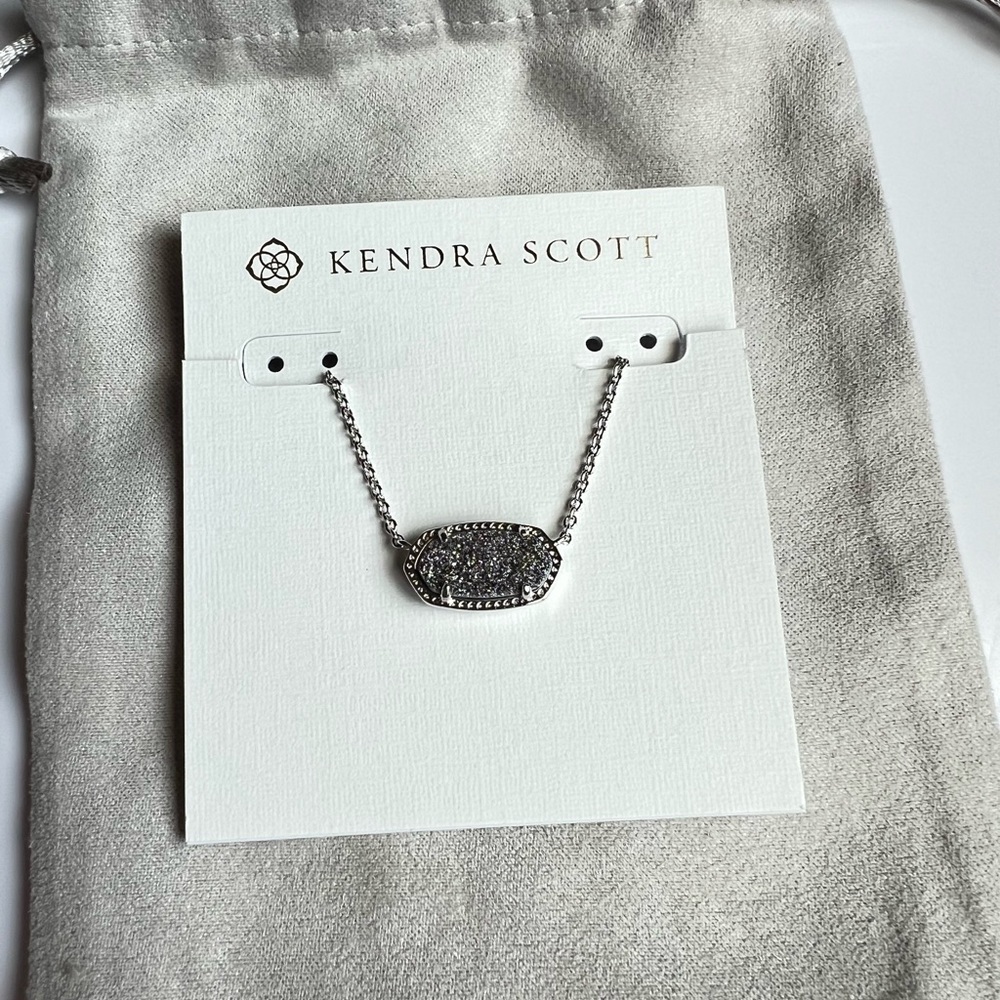Kendra Scott Elisa pendant in silver with platinum drusy